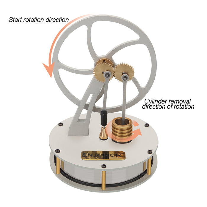 Metal Low Temperature Difference Stirling Engine Gear Transmission Heat Engine Model