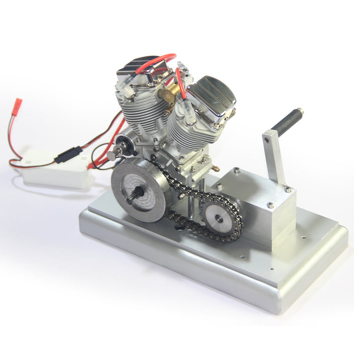9cc V-Twin Engine Model with Upgrade Kick Starter Kit and Base
