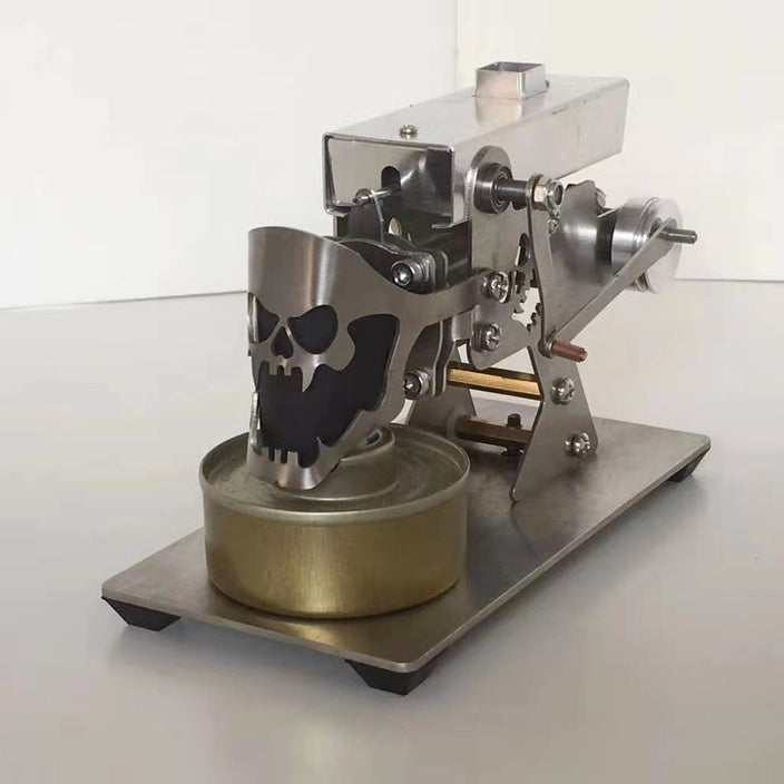 Vacuum Stirling Engine Model Flame Licker with Skeleton Windshield