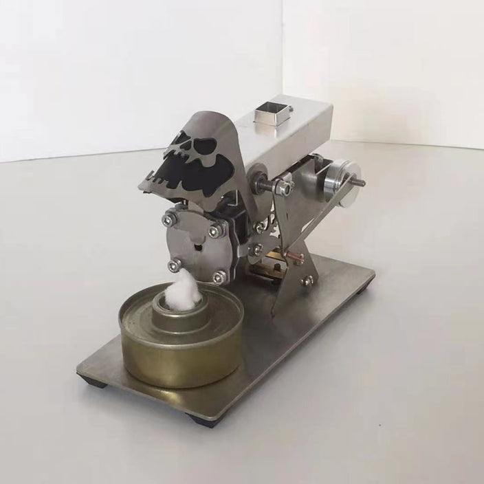 Vacuum Stirling Engine Model Flame Licker with Skeleton Windshield