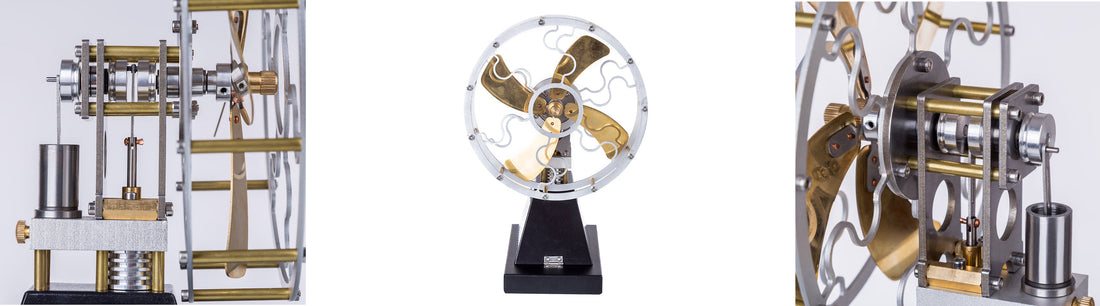 Vintage Charm Meets Scientific Wonder: The 4-Blade Thermal Stove Fan Stirling Engine