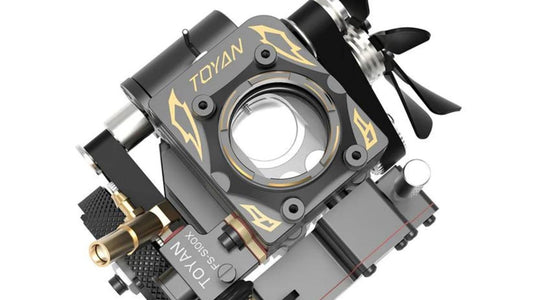 Mech Artisans 4-Stroke RC Engine in white background