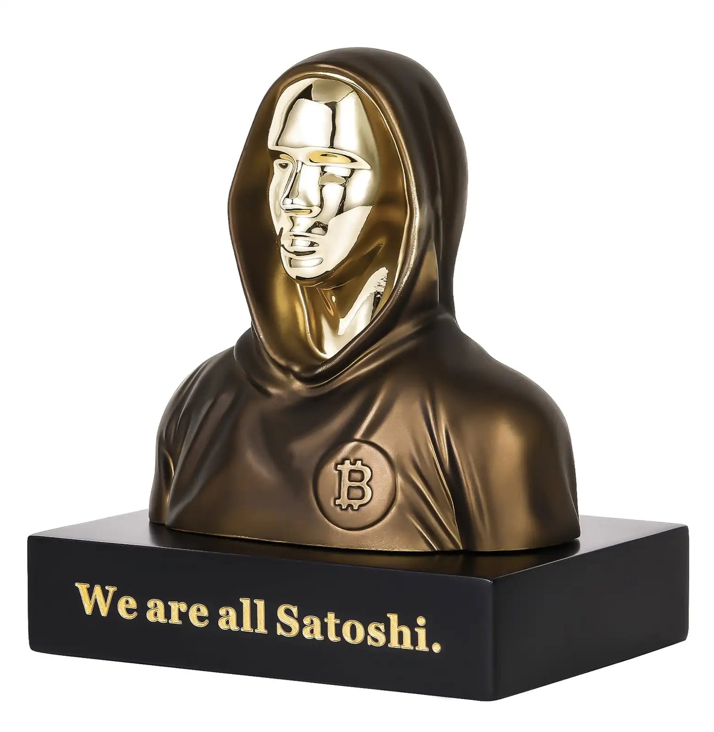 HumblePleb Bitcoin Satoshi Nakamoto Statue - Resin & Bronze Tabletop Decor, 2024 Edition