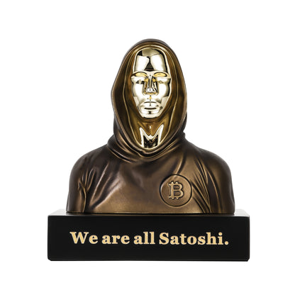 HumblePleb Handmade 6" BTC Bitcoin Satoshi Nakamoto Figure Resin Statue Bronze.