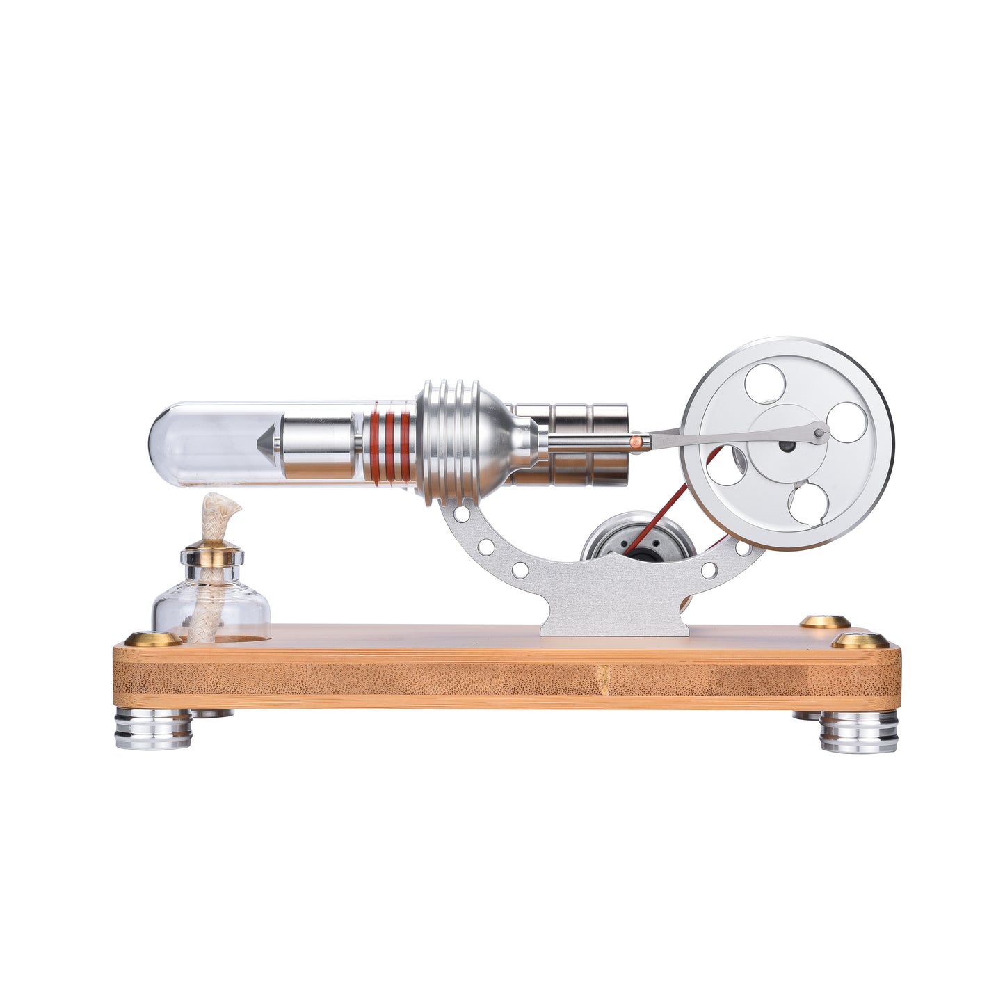 Single Cylinder Stirling Engine Model with LED Light Science Experiment Teaching Collection γ-shape