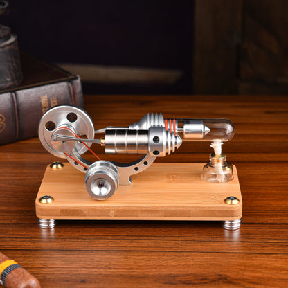 Single Cylinder Stirling Engine Model with LED Light Science Experiment Teaching Collection γ-shape