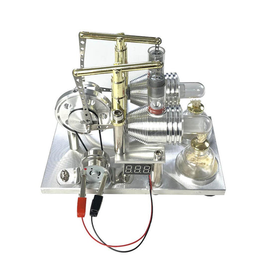 Double cylinder Stirling model+Voltmeter