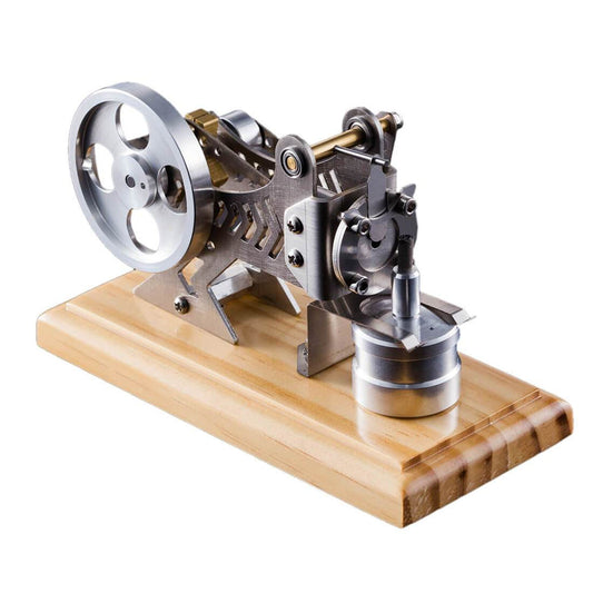 Vacuum Engine Flame Eater Engine Motor Model with Wood Base