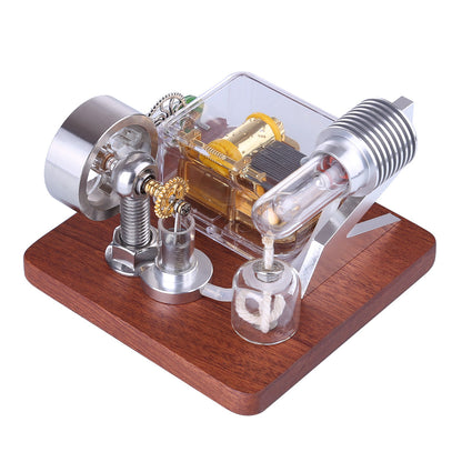 Stirling Engine Model with Rotating Mechanical Music Box Science Education Toy