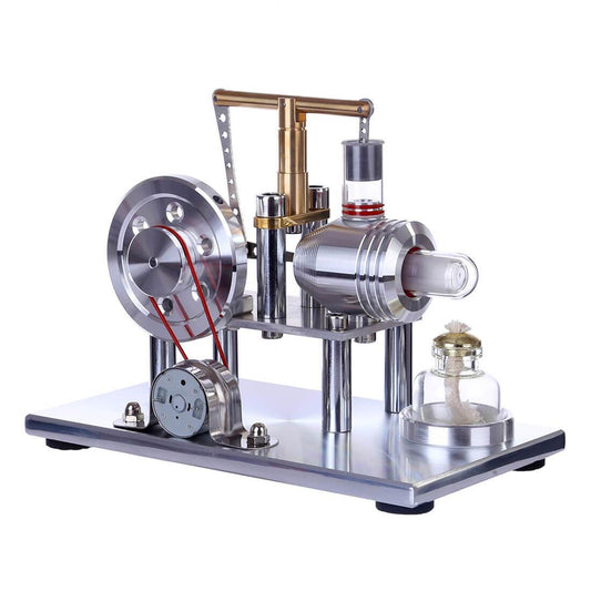 Stirling Engine Model Hot Air Electricity Generator with Colorful LED