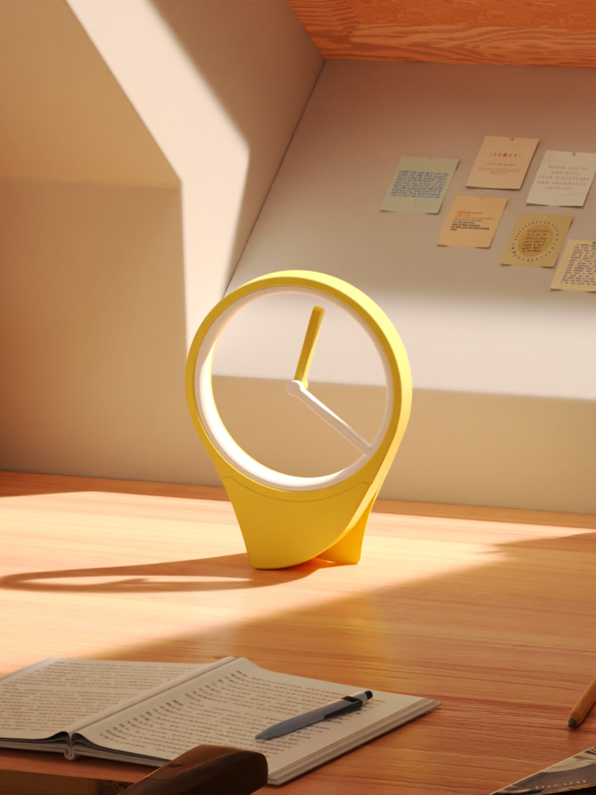 Floating Clock: Minimalist and Sophisticated Desktop Timepiece Without a Dial