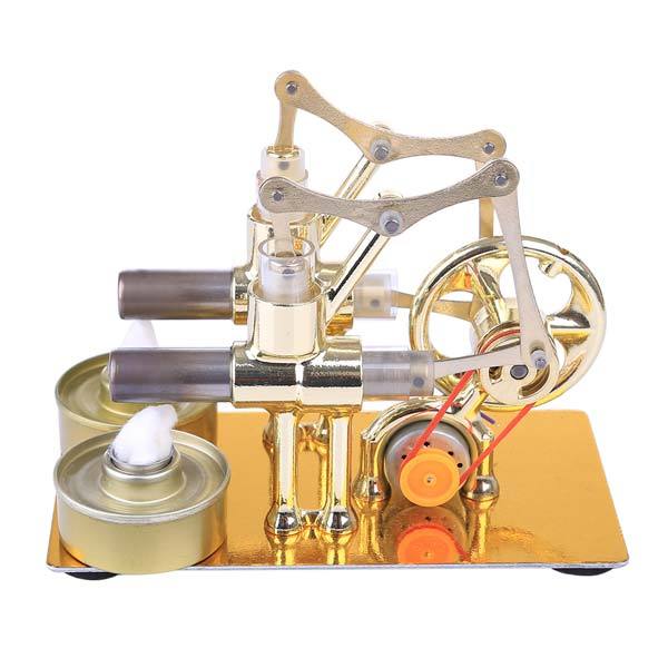 2 Cylinder Stirling Engine Electricity Generator with Bulb