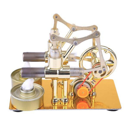 2 Cylinder Stirling Engine Electricity Generator with Bulb