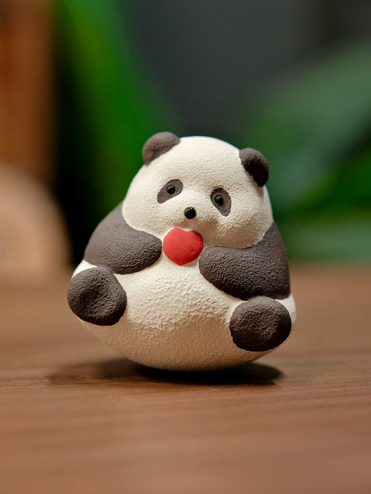 Big Panda HuaHua Wobbly Doll Plush Toy Trendy Figurine Handcrafted Original Zisha Clay Ceramic Exquisite Gift