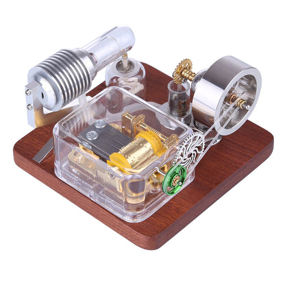 Stirling Engine Model with Rotating Mechanical Music Box Science Education Toy