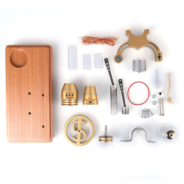 Retro γ-shape Stirling Engine Kit Generator with LED Lights