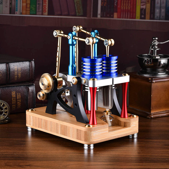 Alpha Balance Beam Hot Air Stirling Engine External Combustion Engine Model