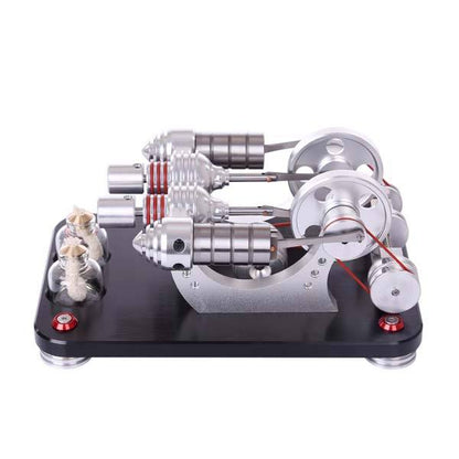 Two Cylinder Stirling Engine Kit  with Electricity Generator Model Collection Toys