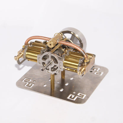 Mini 4 Cylinders Horizontally Opposed Steam Engine Model without Boiler