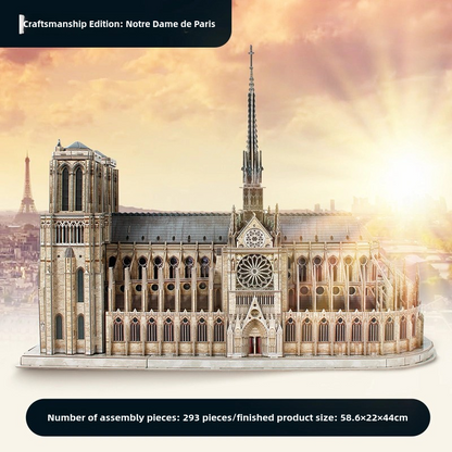 3D Puzzle Adult Large Assembly Ancient Building Model - Notre Dame Cathedral Paris - Gift Toy