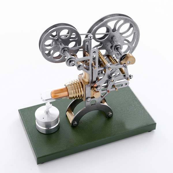 Stirling Engine Retro Film Projector Engine Model External Combustion Engine with Metal Base - Perfect Gift Choice