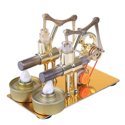 2 Cylinder Stirling Engine Electricity Generator with Bulb