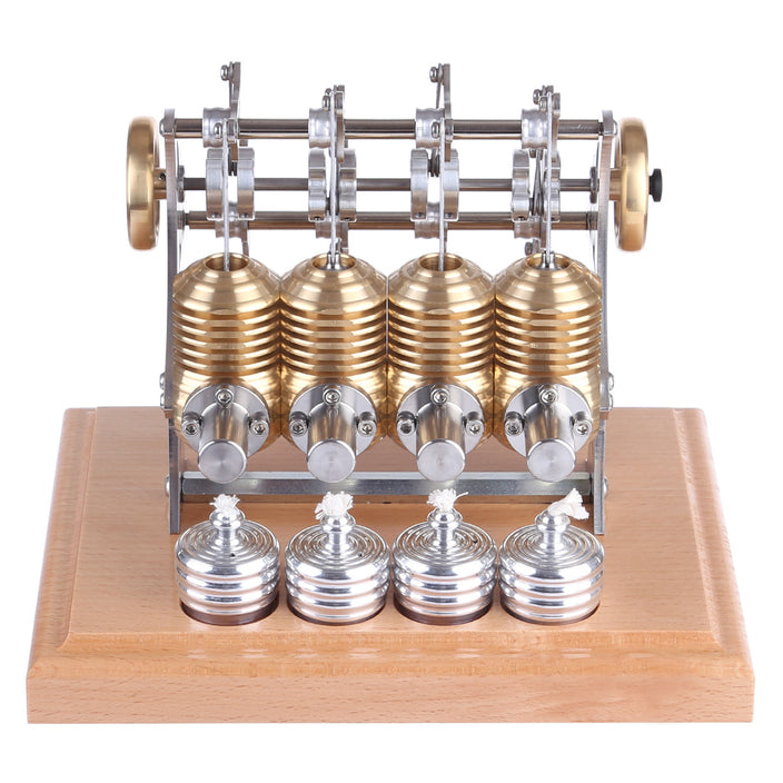 Full Metal 4 Cylinder Assembled Stirling Engine Model Toy