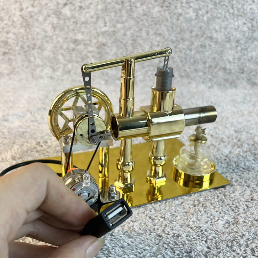 Stirling engine model - power generation+LED light