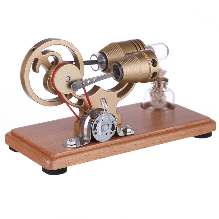 Retro γ-shape Stirling Engine Kit Generator with LED Lights