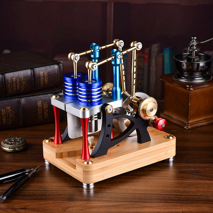 Alpha Balance Beam Hot Air Stirling Engine External Combustion Engine Model