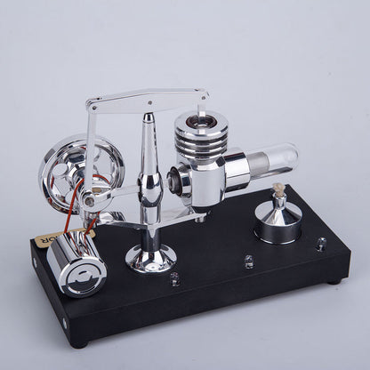 Metal Balance Hot-air Stirling Engine Model with LED Lighting Set Educational Toys Ideal Engine Model Gift for Your Kids