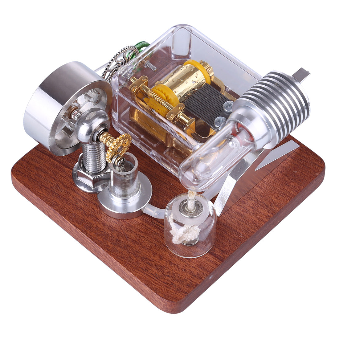 Stirling Engine Model with Rotating Mechanical Music Box Science Education Toy