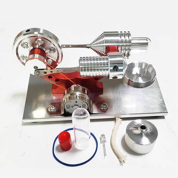 Stirling Engine Solid Metal Construction Electricity Generator With LED