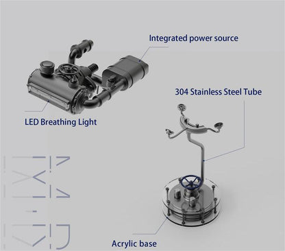 Manta Ray Mechanical Marine Biological 3D Metal Assembly Model Kit with Lights