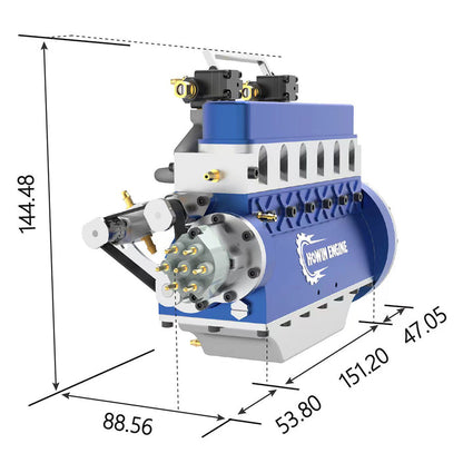 HOWIN L6-210 Engine 1/8 Scale 21cc Mini Inline 6 Cylinder 4 Stroke Water-cooled L6 Gasoline Engine Model Kit