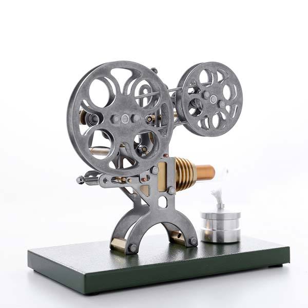 Stirling Engine Retro Film Projector Engine Model External Combustion Engine with Metal Base - Perfect Gift Choice