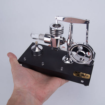 Metal Balance Hot-air Stirling Engine Model with LED Lighting Set Educational Toys Ideal Engine Model Gift for Your Kids