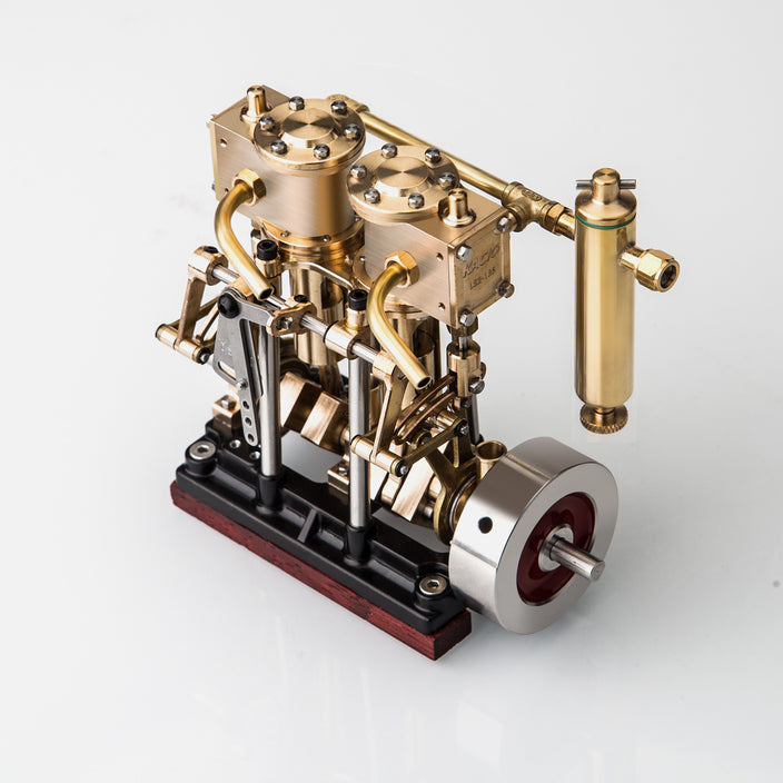 Vertical Steam Engine 2-cylinder Reciprocating Steam Engine Model Boat