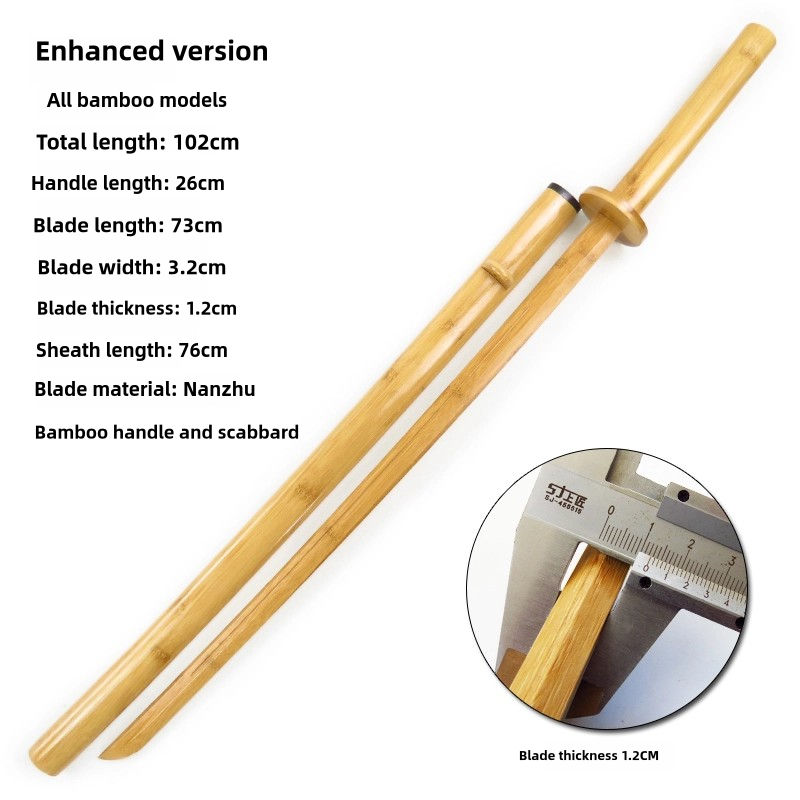 Kenjutsu Iaido Martial Arts Practice Sword - Authentic Samurai Bamboo Training Katana with Sheath