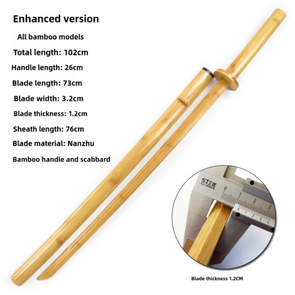 Kenjutsu Iaido Martial Arts Practice Sword - Authentic Samurai Bamboo Training Katana with Sheath