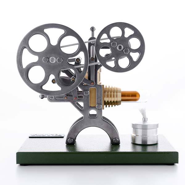 Stirling Engine Retro Film Projector Engine Model External Combustion Engine with Metal Base - Perfect Gift Choice