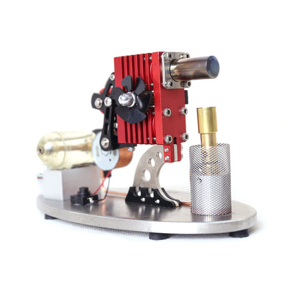 α Type 2 Cylinder Rocker Arm Linkage Stirling Engine Generator Model with LED and Display