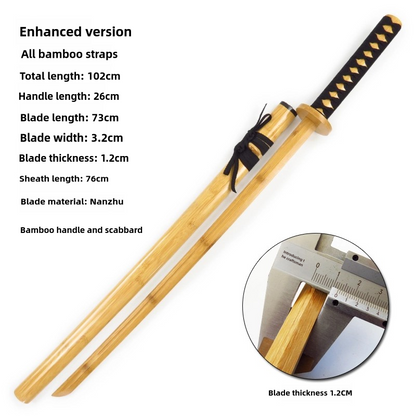 Kenjutsu Iaido Martial Arts Practice Sword - Authentic Samurai Bamboo Training Katana with Sheath