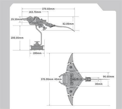 Manta Ray Mechanical Marine Biological 3D Metal Assembly Model Kit with Lights