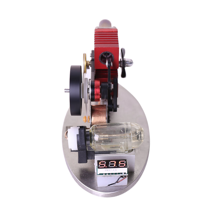 α Type 2 Cylinder Rocker Arm Linkage Stirling Engine Generator Model with LED and Display