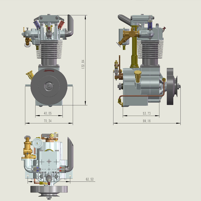 Vertical Single Cylinder 4 Stroke Air Cooled Gasoline Engine IC Engine