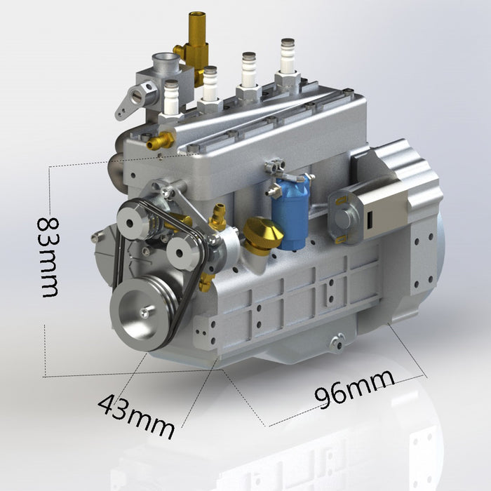 Flathead Inline 4 cylinder 4 Stroke Water-Cooled Gasoline Engine Model