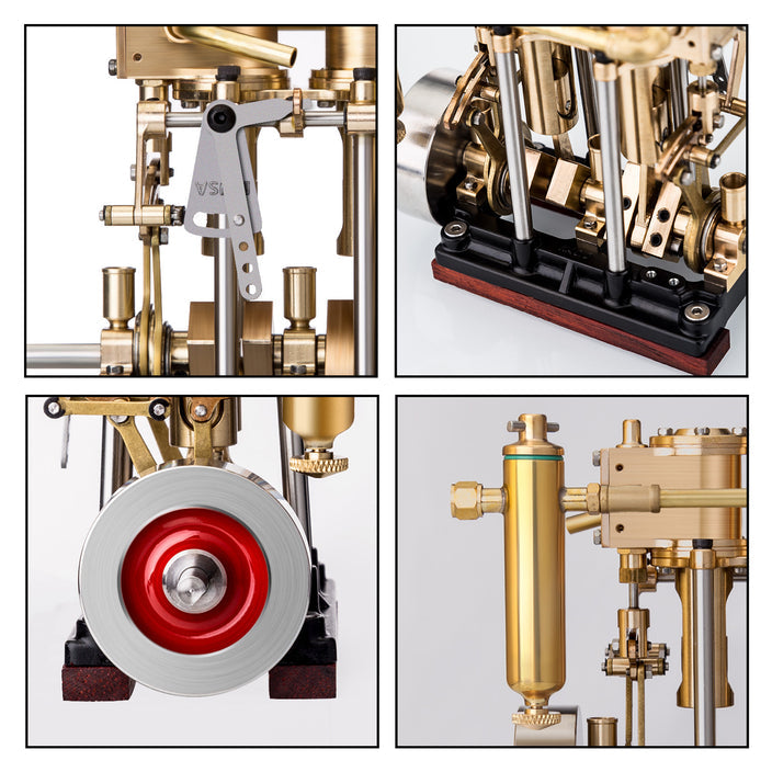 Vertical Steam Engine 2-cylinder Reciprocating Steam Engine Model Boat