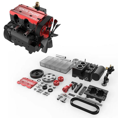 Inline 2 Cylinders 4 Stroke Air Cooled Nitro Engine Model Kit