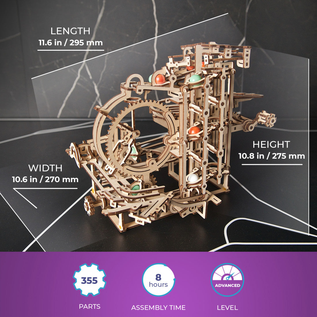 Ugears - Marble Run Stepped Hoist model kit